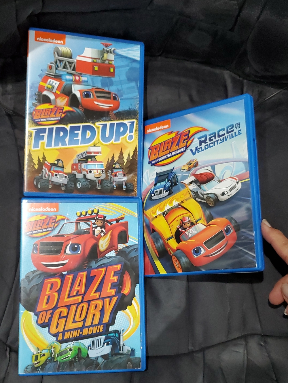 3 DVDs Blaze & The Monster Machines: Blaze Of Glory Fired Up Race Velocityville